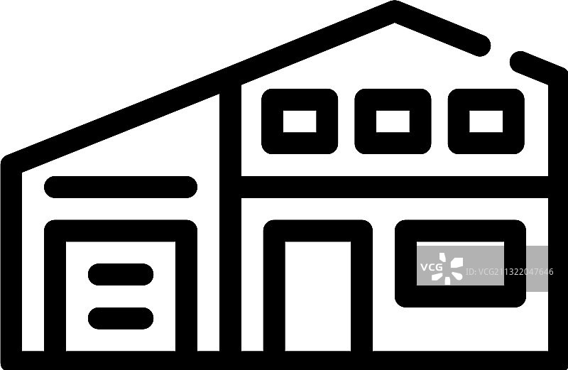 住宅房屋线条黑色图标图片素材