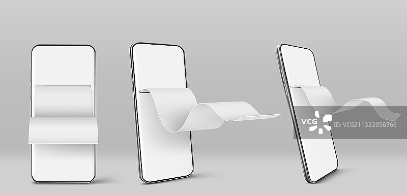 手机上的纸质金融账单图片素材