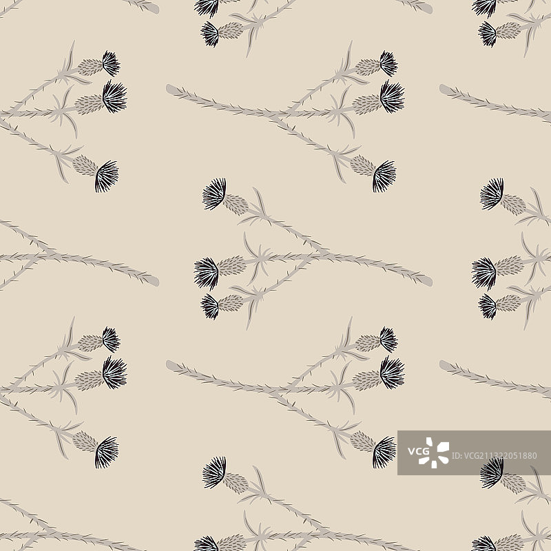 淡色牛蒡枝无缝图案图片素材