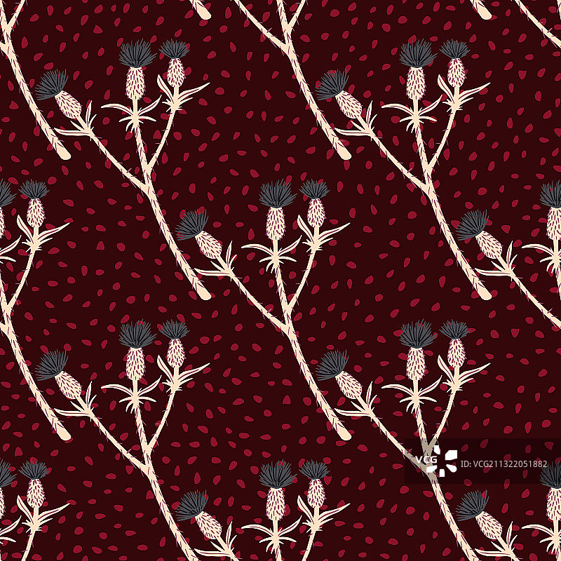 带淡粉色的深色无缝植物图案图片素材