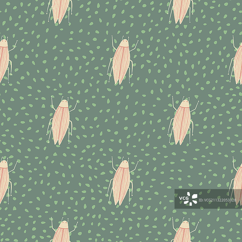 浅粉色昆虫无缝图案图片素材