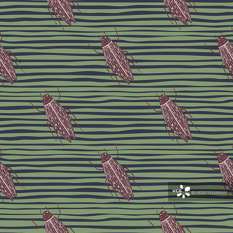 紫色昆虫剪影无缝图案图片素材