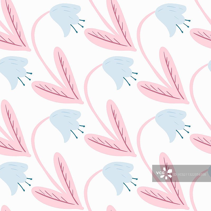 风格化风铃草的无缝图案图片素材