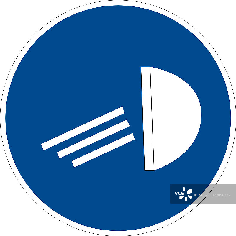 交通标志强制近光反射器蓝色图片素材