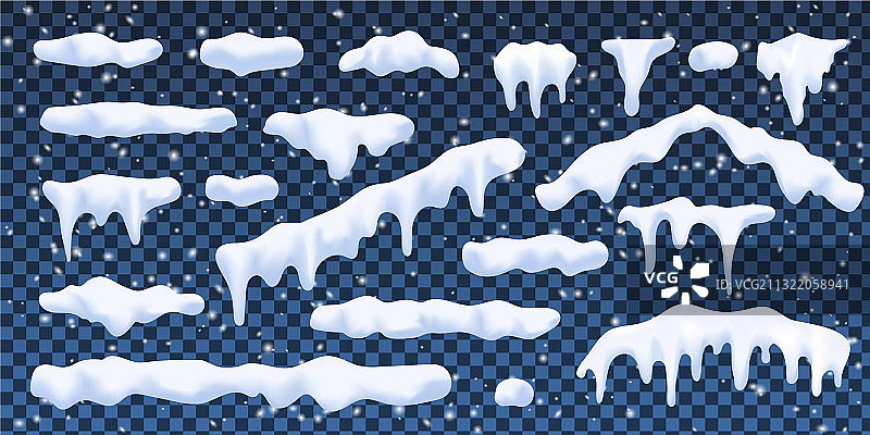 逼真3D雪帽冰盖合集图片素材