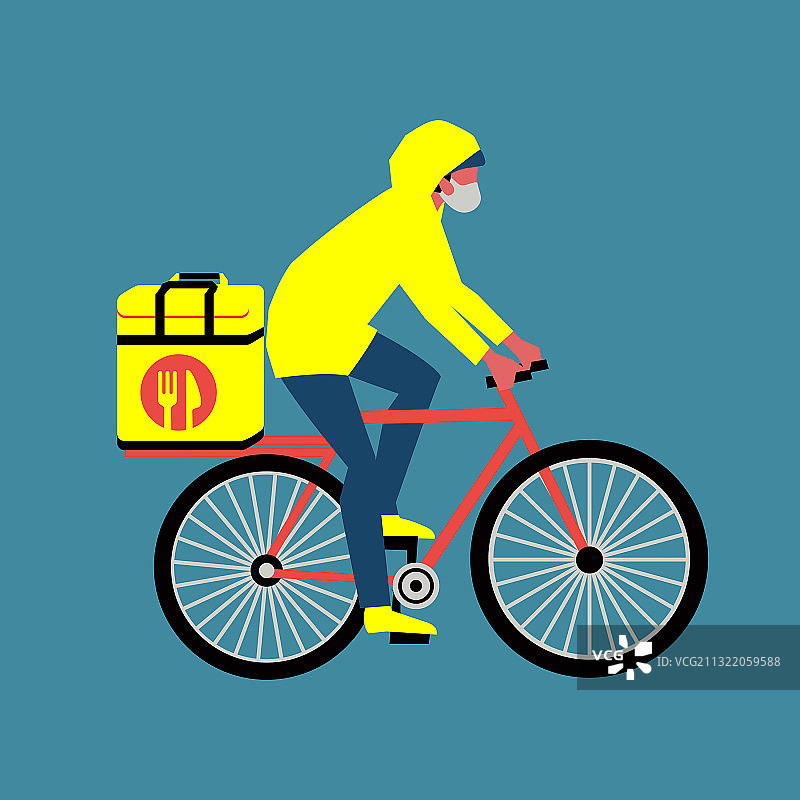 隔离期间的无接触配送服务图片素材