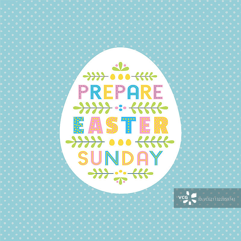 复活节快乐，精美手绘扁平色彩图片素材