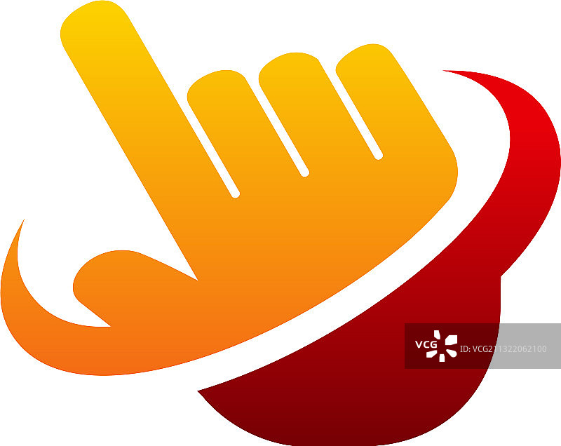 带有弧线的在线光标Logo设计图片素材