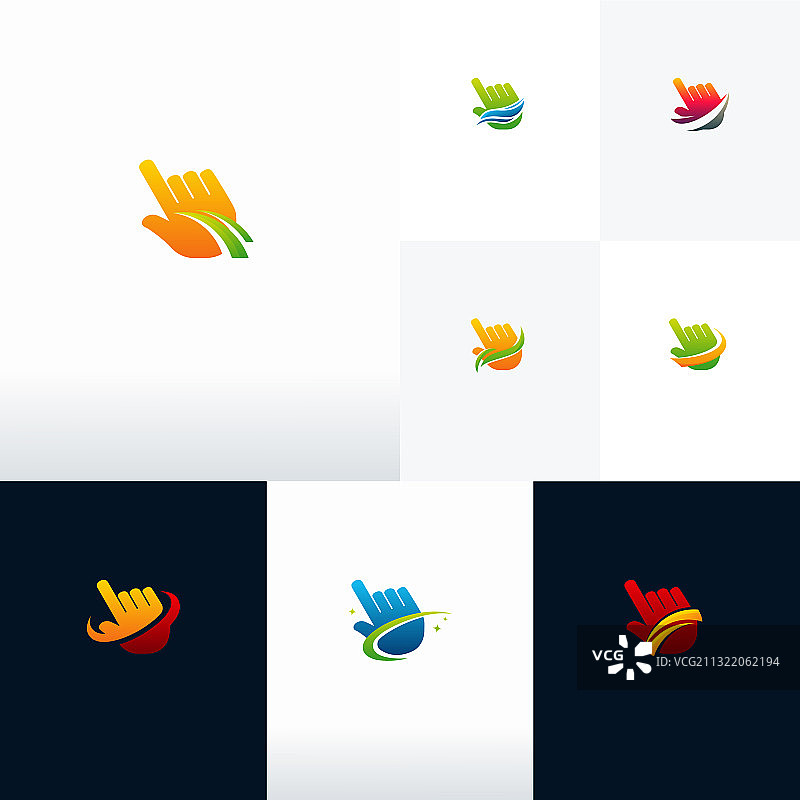 带有弧线的在线光标Logo设计图片素材