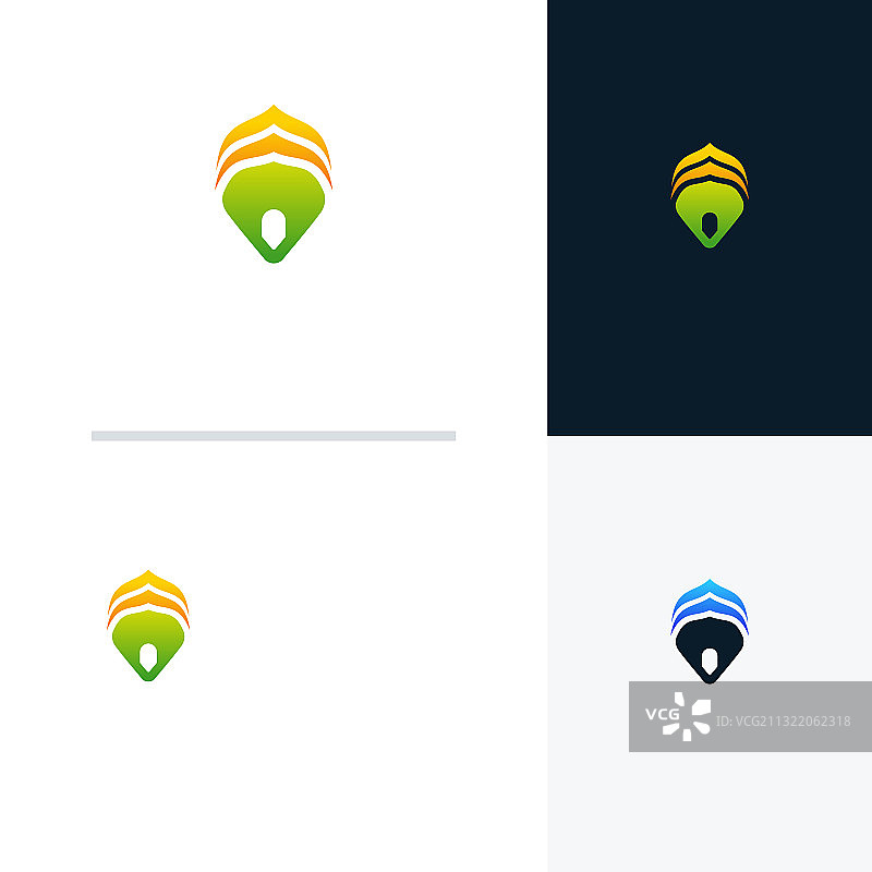 伊斯兰中心标志设计概念清真寺点图片素材