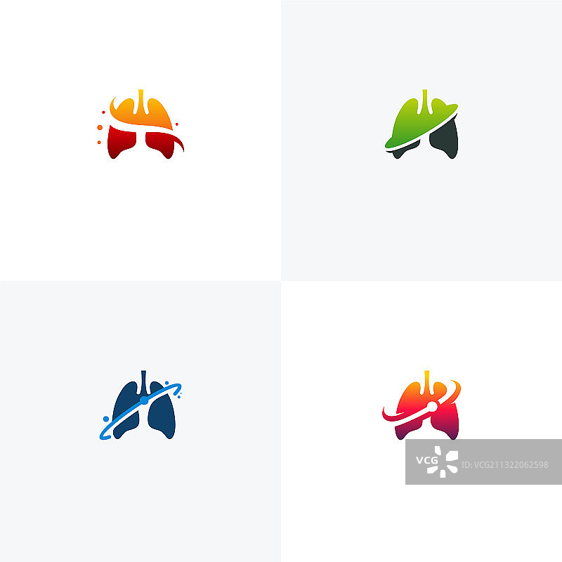 肺部星球Logo设计概念，肺部保护盾图片素材