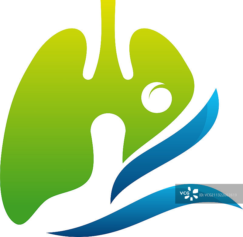 肺部健康logo模板：肺部护理图片素材