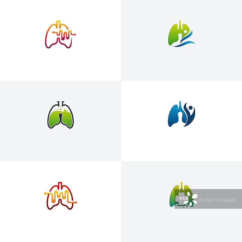 肺部健康logo模板：肺部护理图片素材