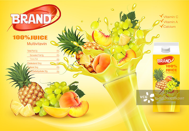 混合维生素异国情调鲜榨果汁图片素材