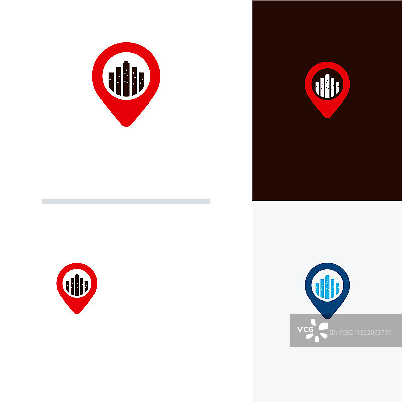 房屋点建筑logo设计概念图片素材