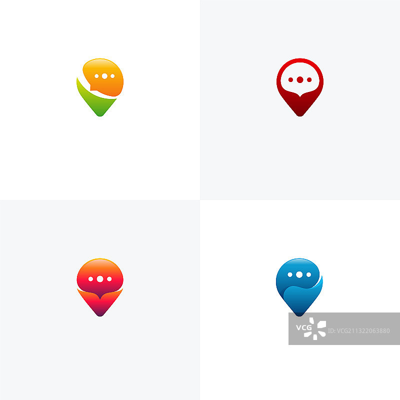 咨询点logo设计概念图片素材