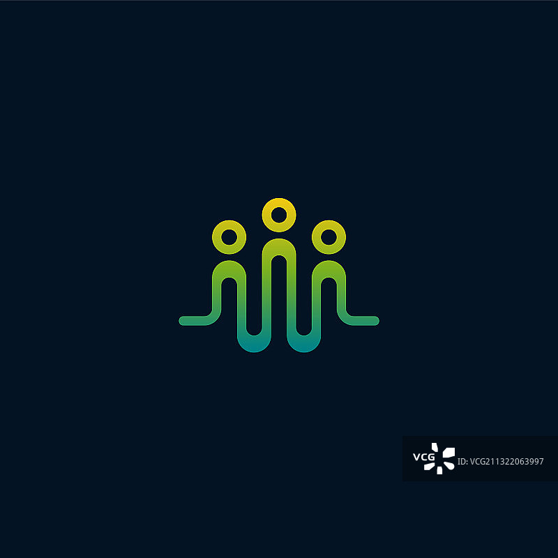 社区人物心跳标志设计模板图片素材