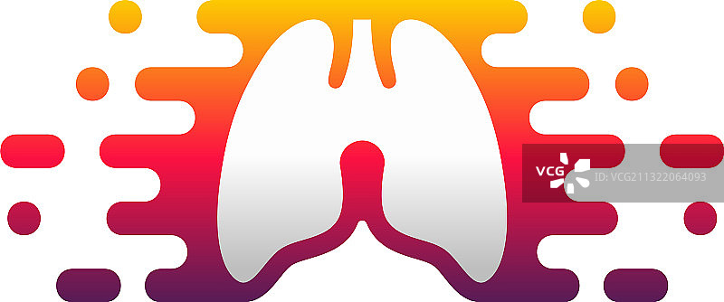 像素肺部数字肺部标志设计概念图片素材