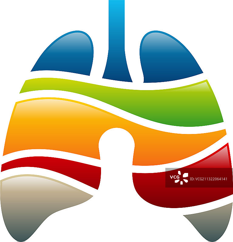 彩色现代肺部logo设计概念图片素材