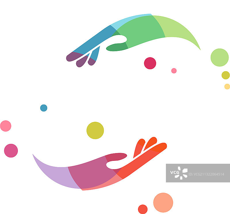 彩色人物关怀医疗保健标志图片素材