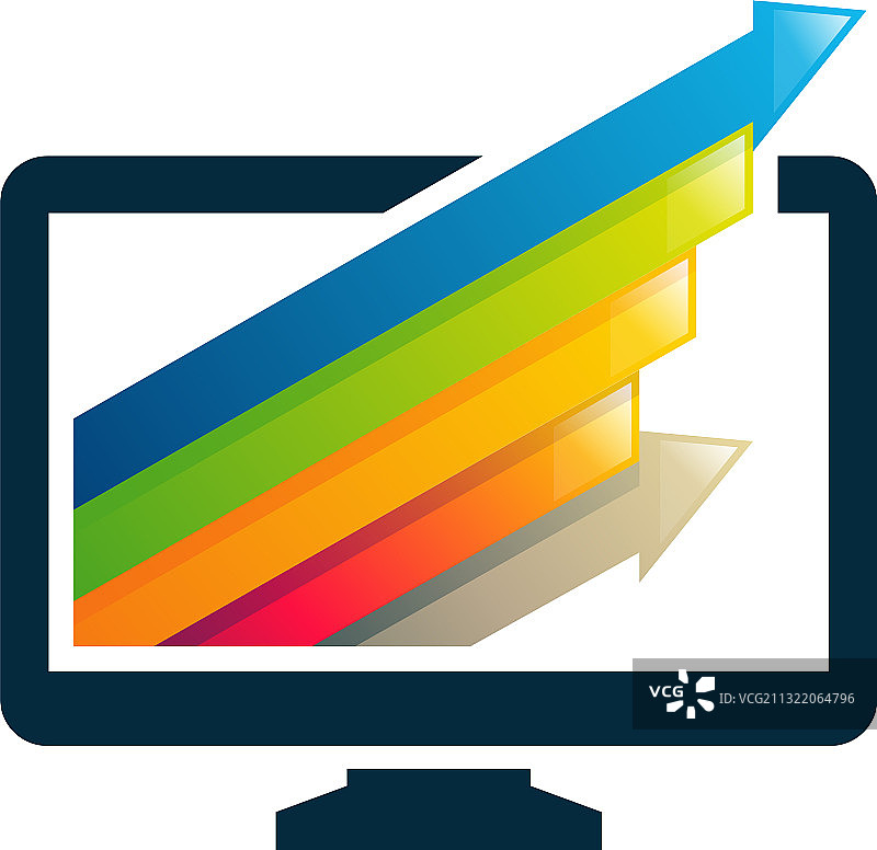 电脑统计标识设计金融概念图片素材