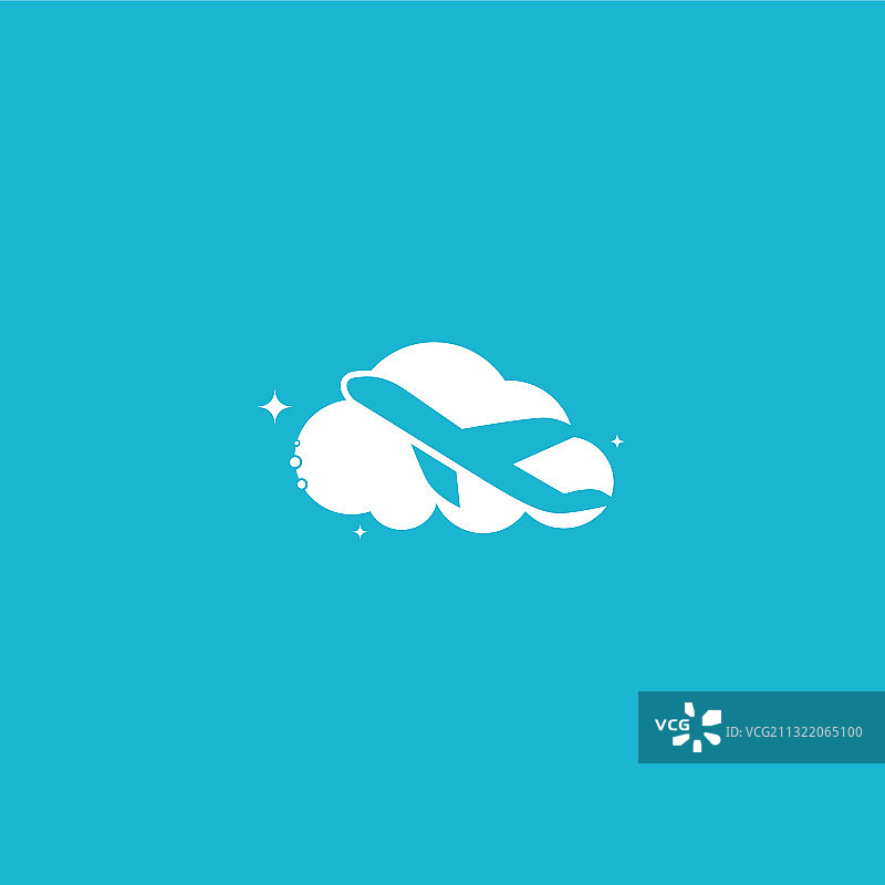 现代扁平风飞机logo设计图片素材