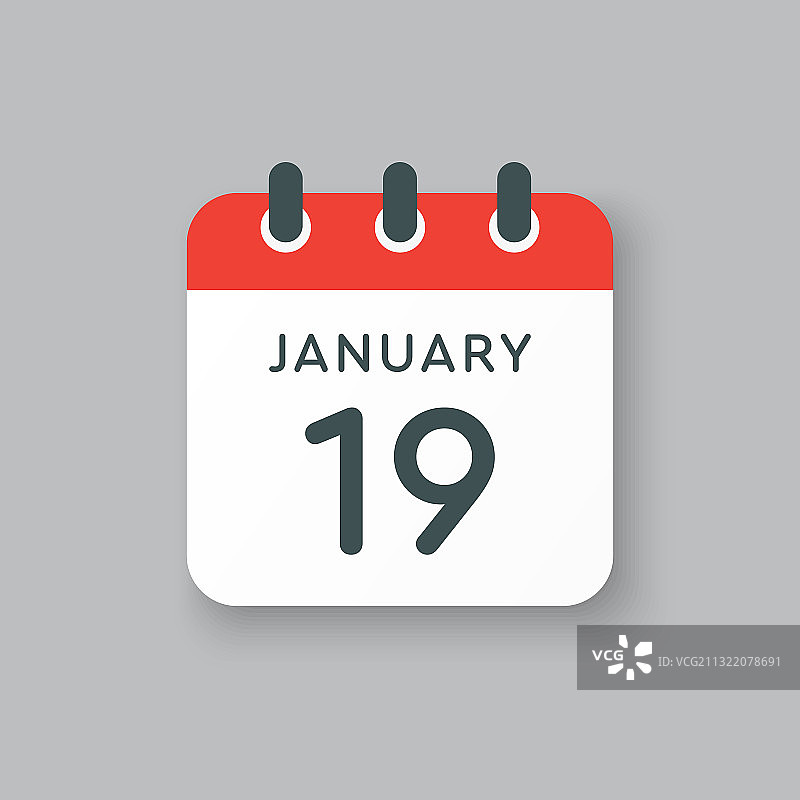 1月19日日历模板图标图片素材