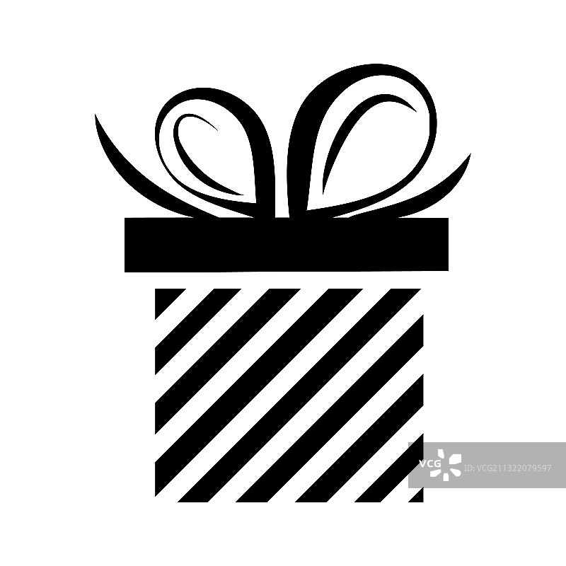 带蝴蝶结的黑色剪影礼品盒图片素材