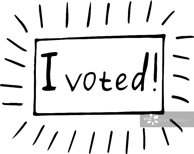 我投票了字母草图图标贴纸卡片海报图片素材