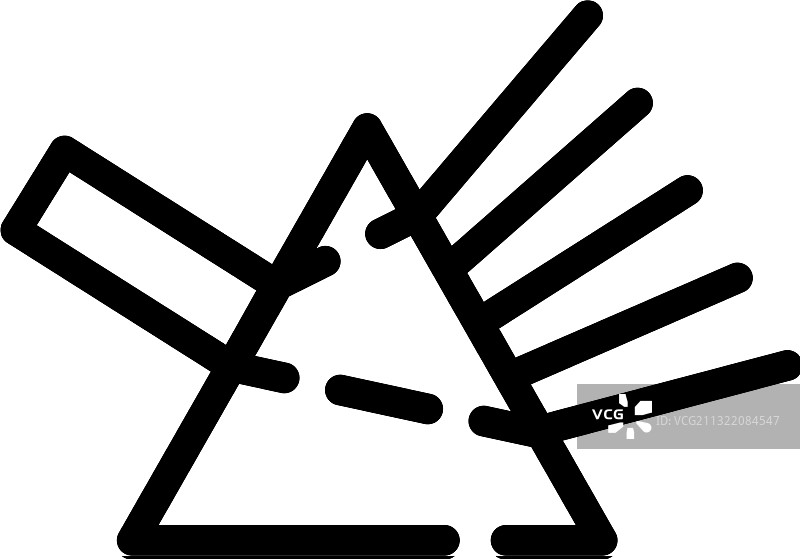 折射光线棱镜线条图标图片素材