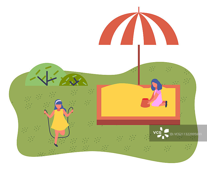 带沙盒的儿童夏季游乐场图片素材