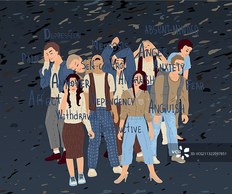 疲惫和有精神压力的人群图片素材