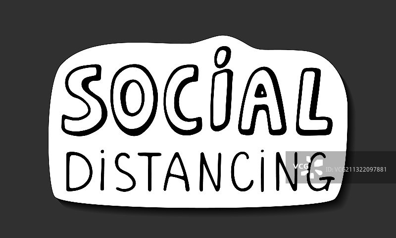 可用于打印的社交距离贴纸图片素材