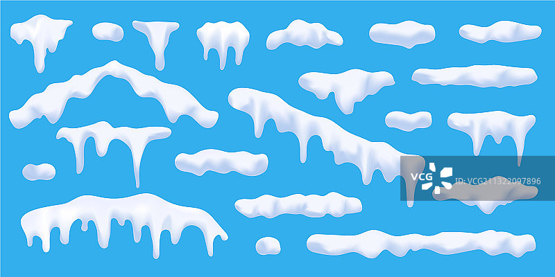 逼真3D雪帽冰盖合集图片素材