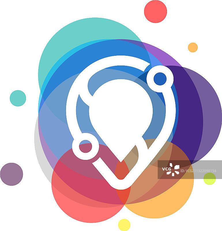 彩色点状科技线框logo设计图片素材