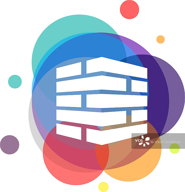 彩色砖砌Logo建筑图片素材