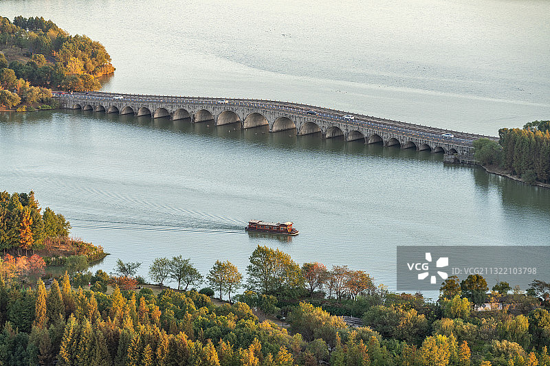 杭州萧山湘湖政和桥风光图片素材