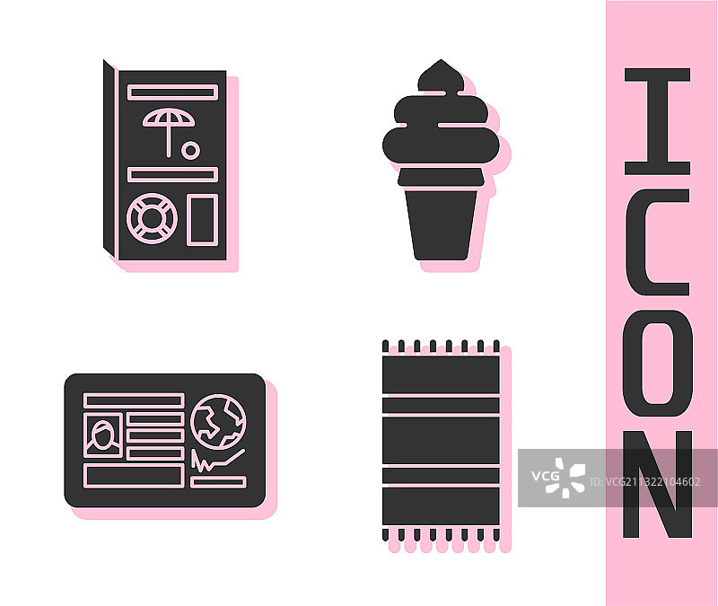 沙滩巾、旅行手册、护照图片素材