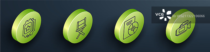 2.5D电影票导演电影椅图片素材