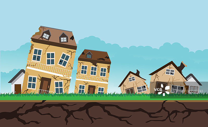 地震自然灾害设计图片素材