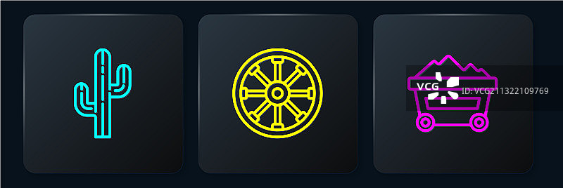 仙人掌煤矿车旧木屋图片素材