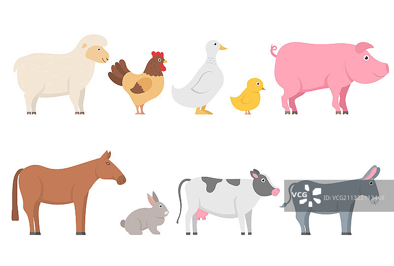 农场动物套装图片素材