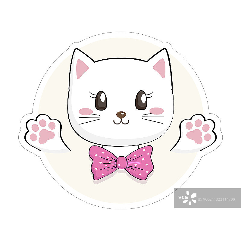 可爱的猫咪贴纸图片素材