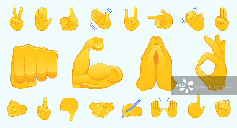 手势表情符号图标合集图片素材