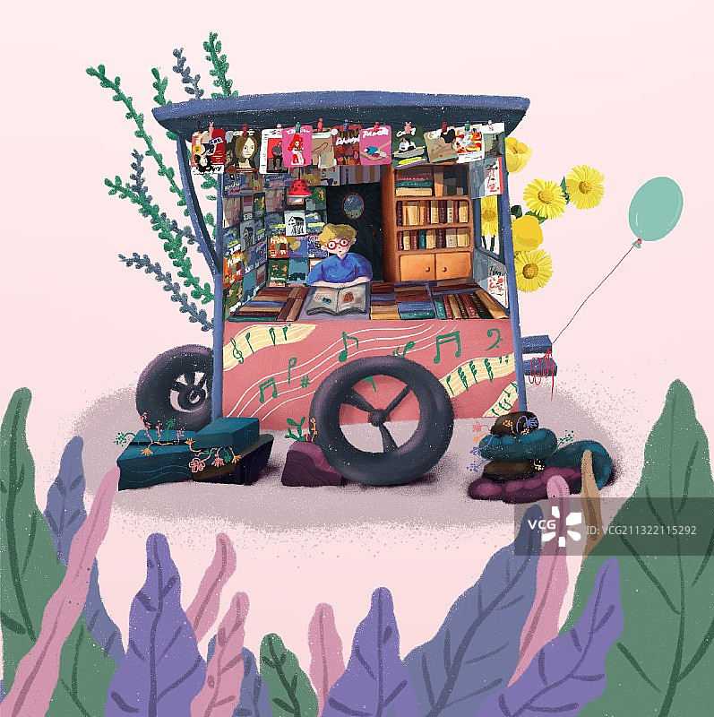 阅读 插画图片素材