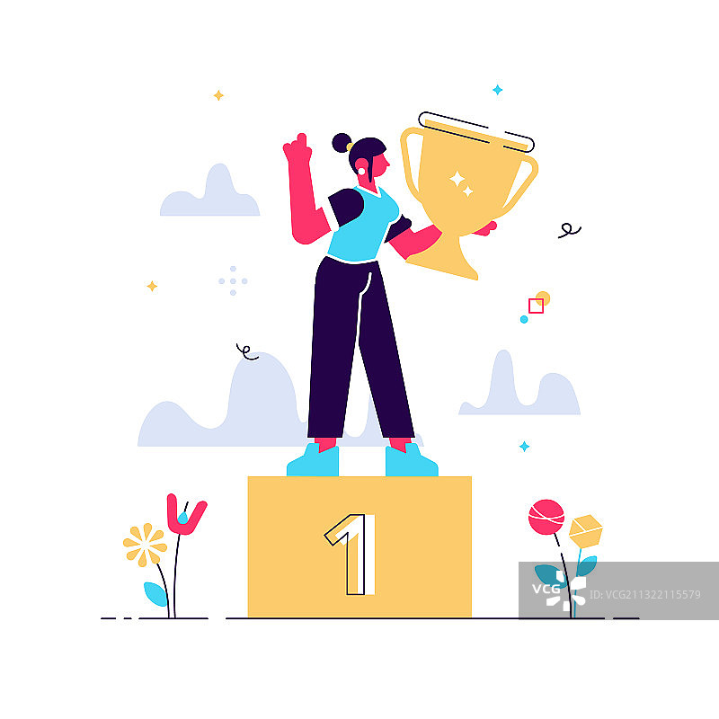 卡通成功女人图片素材