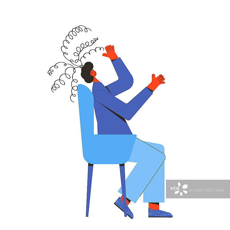 心理健康治疗彩色扁平插画图片素材