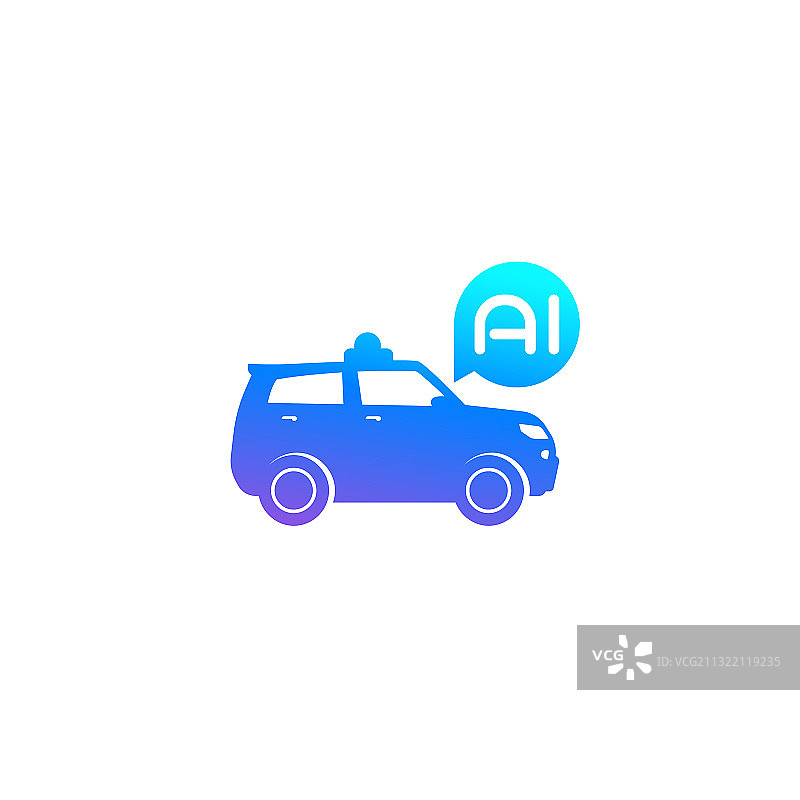 带AI图标的自动驾驶SUV图片素材