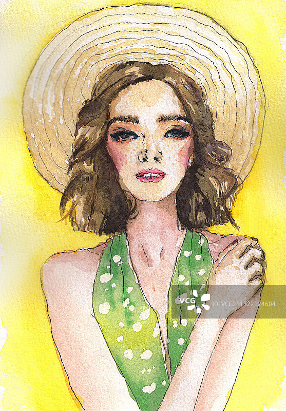 戴帽子的女孩图片素材