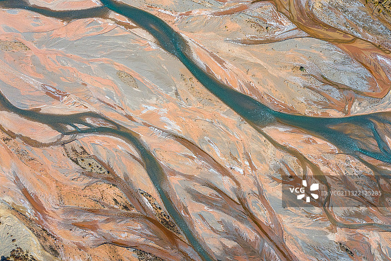 库车河的粉笔画图片素材